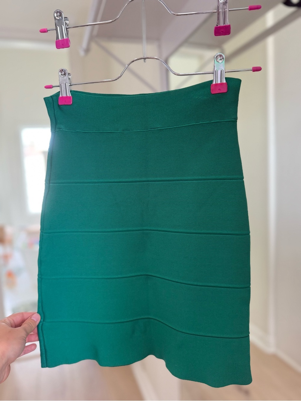 BCBGMaxAzria Emerald Green Bandage Mini Skirt